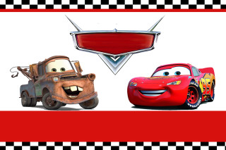 Cars checkered background red frame - border free wallpaper