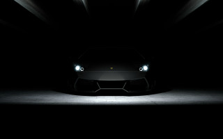 Black sports car dark room 11 - the hood free wallpaper