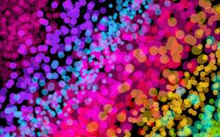 Colorful circles dots black background - particle free wallpaper