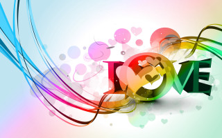 Colorful love word swirly background - the bottom of it free wallpaper