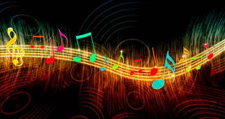 Colorful musical note black background 2 - musical note free wallpaper