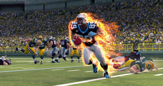 Football player running fireball game - video game free wallpaper