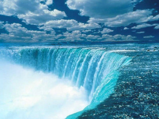 Large waterfall boat water cloudy - waterfall free wallpaper