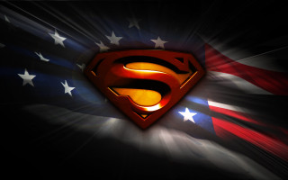 Superman logo american flag spotlight 2 - a superman logo free wallpaper