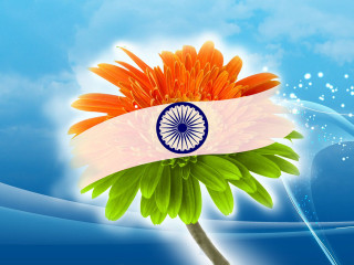 Flower flag sky water droplets - a blue sky background free wallpaper