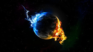 Fireball blue flame dark sky - a blue flame free wallpaper