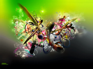 Colorful abstract dragon musical notes - musical note free wallpaper