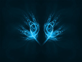 Blue abstract background wings black - mandelbrot fractal free wallpaper