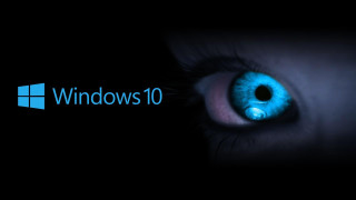 Blue eye windows10 logo reflection - 4k resolution free wallpaper