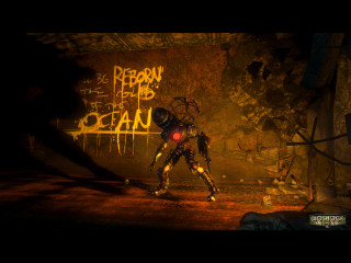 Man neon graffiti cyberpunk helmet - biopunk free wallpaper