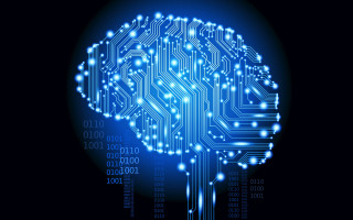Circuit board brain blue background 2 - cybernetic free wallpaper for desktop