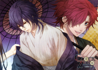 Anime characters umbrellas man woman - umbrella free wallpaper