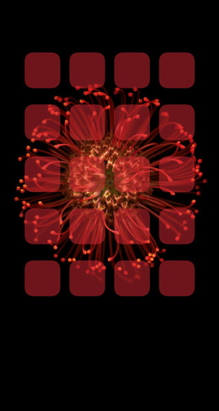 Red flower black background red - generative free wallpaper for mobile