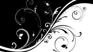 Black white floral design swirls - smooth free wallpaper