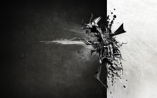 Black white plant wall dark 2 - dark fantasy art free wallpaper for desktop