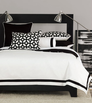 Bed black white pillows headboard - high free wallpaper for tablet