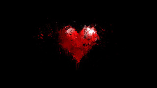 Heart black background red paint - object free wallpaper