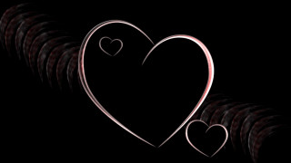Hearts black background pink border - a pink border free wallpaper