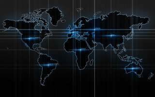 Blue black world map hologram 6 - world map free wallpaper