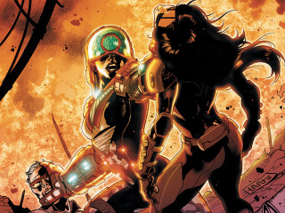 Cat man space suit motorcycle - a comic book cover free wallpaper