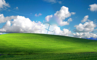 Green field cross blue sky - dahlov ipcar free wallpaper