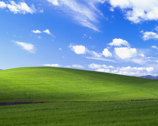 Green field blue sky clouds 67 - the hill free wallpaper