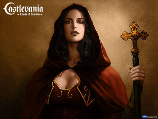 Woman red cloak cross sword - a painting of a woman free wallpaper for desktop