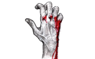 Hand blood white background red - a hand free wallpaper