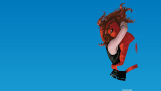 Woman spider suit flying arms - alton tobey free wallpaper