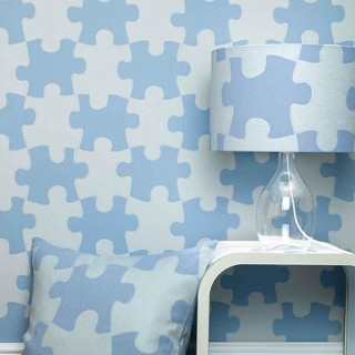 Lamp nightstand blue white wallpaper - abstract illusionism free wallpaper for tablet