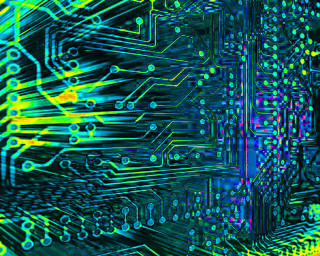 Circuit board colorful glowing technology - technology free wallpaper