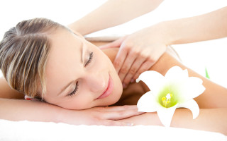 Woman back massage flower shoulder - facial feature free wallpaper
