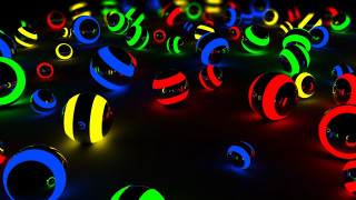 Colorful balls black background image - interactive free wallpaper