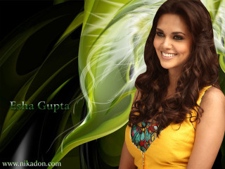 Woman smiling green leaf yellow - a green background behind her free wallpaper