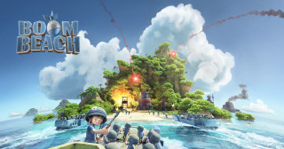 Cartoon boy boat gun island - temporary free wallpaper