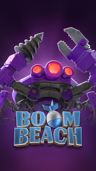 Purple robot red light boom - back free wallpaper for mobile
