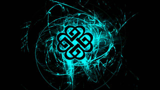 Blue black abstract knot design - sacred free wallpaper