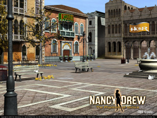 City square fountain bench storefront - anne rigney free wallpaper