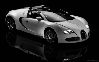 White bugatti black background reflection - a reflection free wallpaper