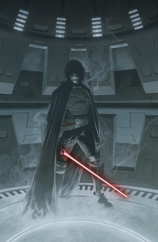 Man darth vader costume sitting - his chest free wallpaper for mobile