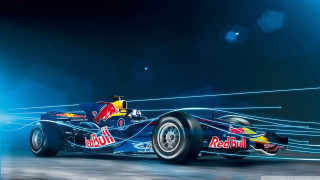 Red bull racing car speeding - light streak free wallpaper