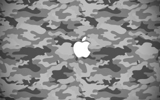 Apple logo camouflage white side - a white apple logo free wallpaper