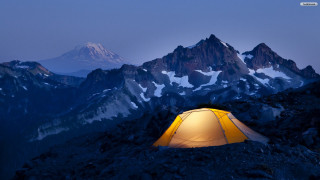 Tent rocky mountain night view - a view of the mountains free wallpaper
