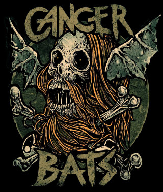 Skull long hair bats head - dark art free wallpaper for mobile