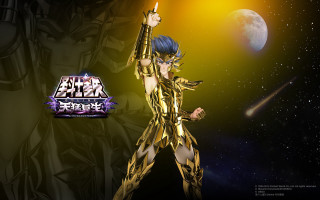 Man gold suit sword space - a space background free wallpaper