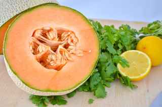 Melon half parsley lemons food - half free wallpaper