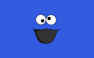 Blue cartoon face big eyes - a cartoon face free wallpaper