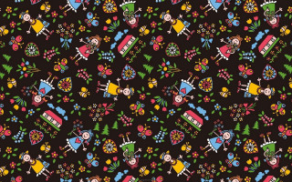 Colorful pattern little people background - back ground free wallpaper
