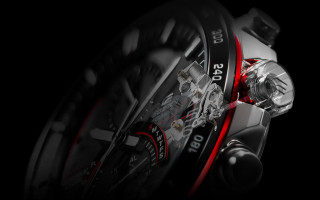 Watch closeup red accents photorealism - red accent free wallpaper