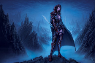 Woman costume forest sword hand - magic free wallpaper
